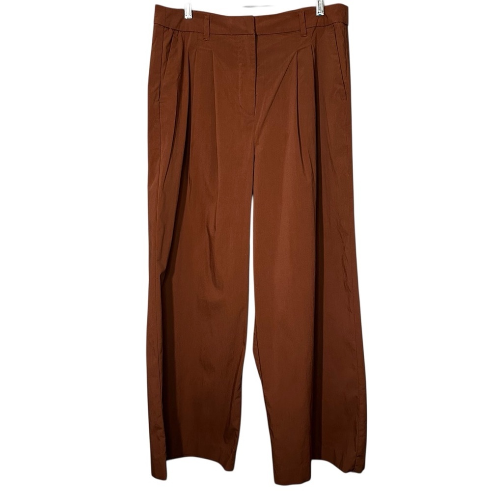 Old Navy Extra High-Rise Pleated Trouser Pants Baked Bronze Adjustable Waist 14